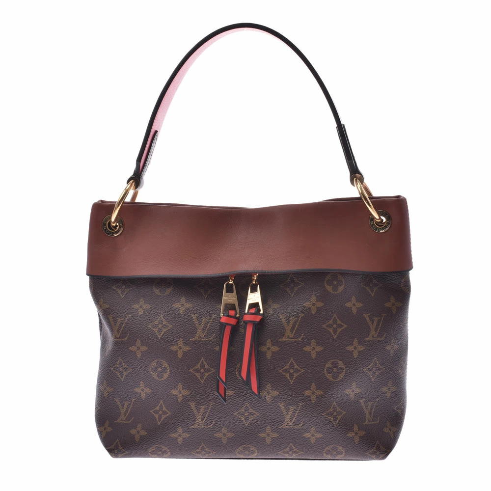 LOUIS VUITTON Monogram Tuileries Besace Bag Camel Brown Tan Canvas Shoulder